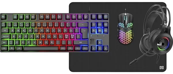 XCROW 4-IN-1 GEARPACK - Gaming Tastatur - Nordisk - Sort