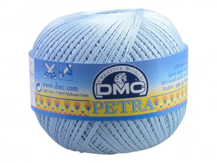 DMC Petra nr. 8 Hæklegarn Unicolor 54518 Lyseblå
