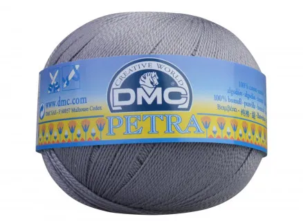 DMC Petra nr. 8 Hæklegarn Unicolor 5414 Mellemgrå